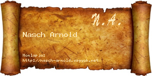 Nasch Arnold névjegykártya